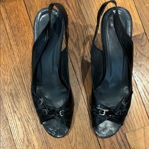 Stuart Weitzman Black Slingback Heels